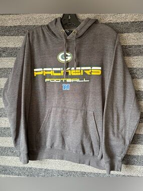 Green Bay Packers Gray NFL Pullover Hoodie Sweatshirt Men’s Medium